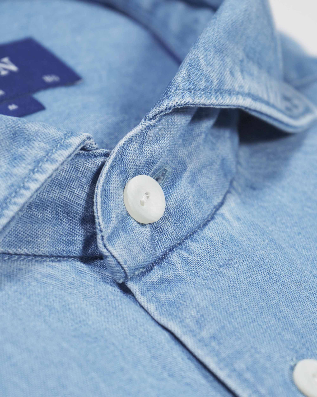 Eton Slim Fit Denim Tencel Shirt - Blue Denim