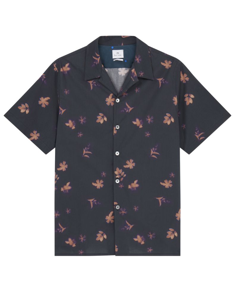 Paul Smith Reg Fit Casual Print SS Shirt - Black