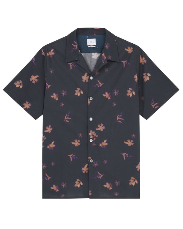 Paul Smith Reg Fit Casual Print SS Shirt - Black