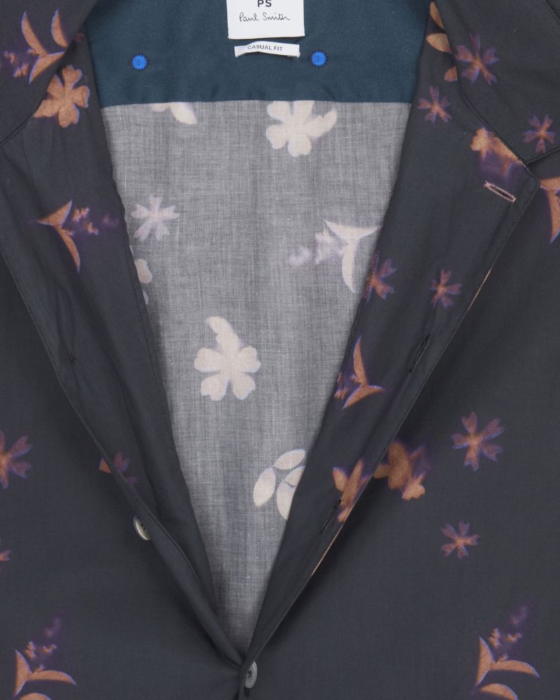 Paul Smith Reg Fit Casual Print SS Shirt - Black