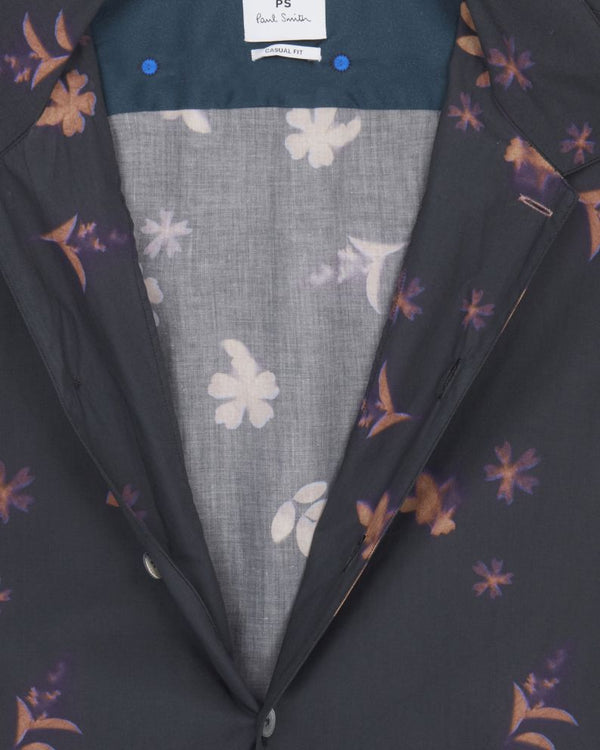 Paul Smith Reg Fit Casual Print SS Shirt - Black