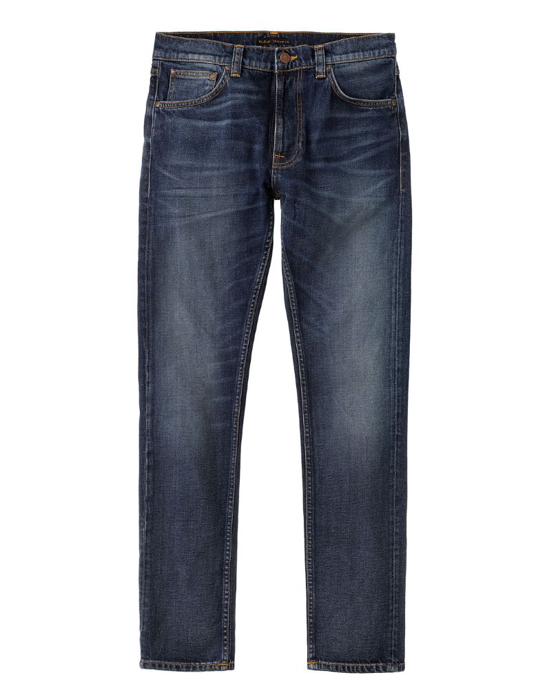 Nudie Jeans Lean Dean Troubled Sea Slim Tapered Organic - Blue Denim