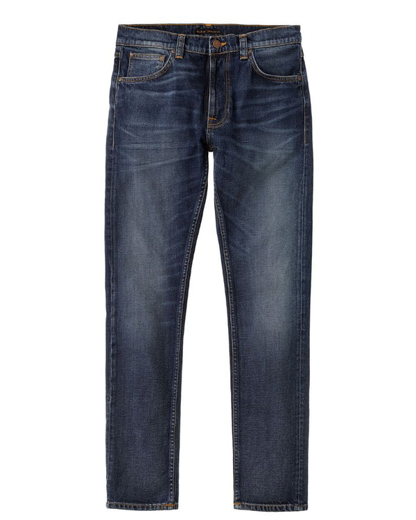 Nudie Jeans Lean Dean Troubled Sea Slim Tapered Organic - Blue Denim