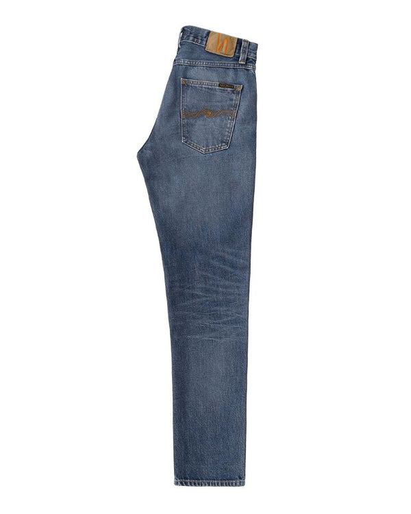 Nudie Jeans Lean Dean Troubled Sea Slim Tapered Organic - Blue Denim