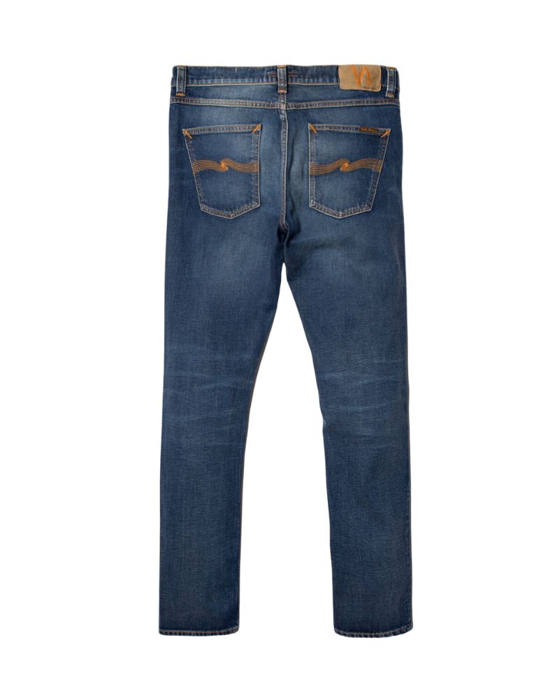 Nudie Jeans Lean Dean Troubled Sea Slim Tapered Organic - Blue Denim