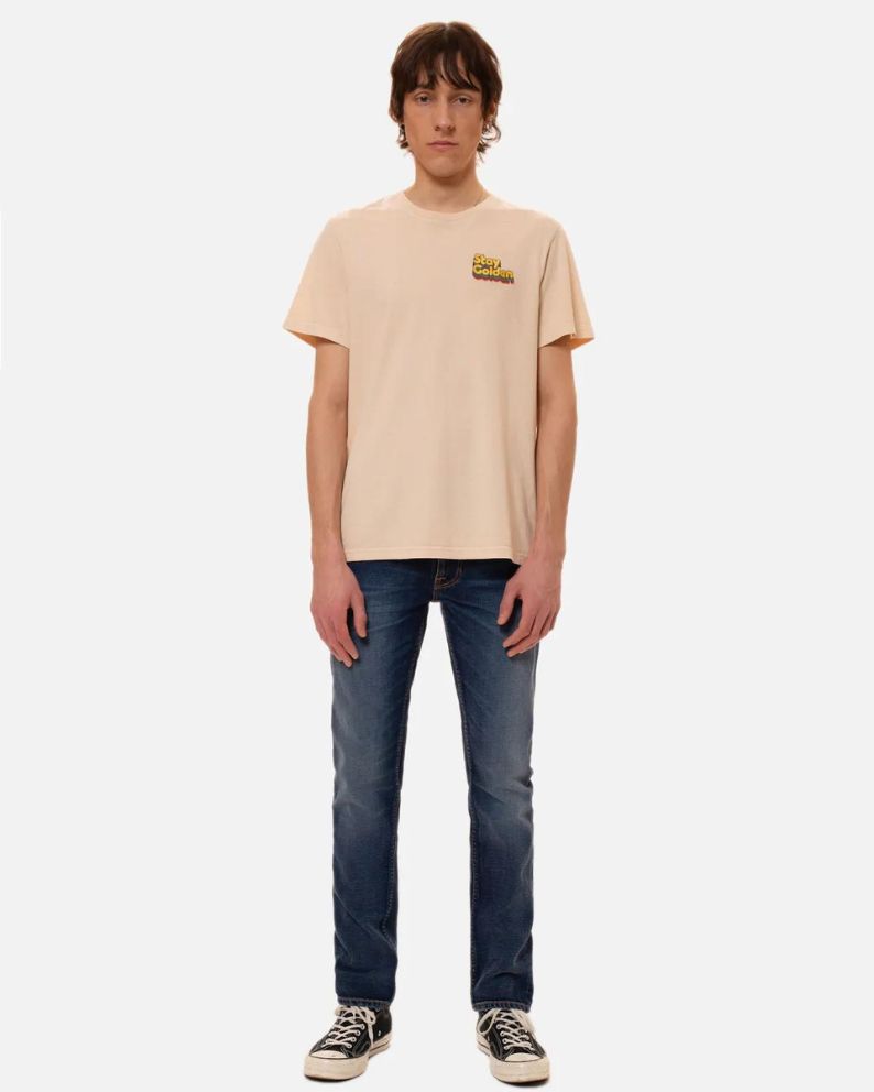 Nudie Jeans Lean Dean Troubled Sea Slim Tapered Organic - Blue Denim