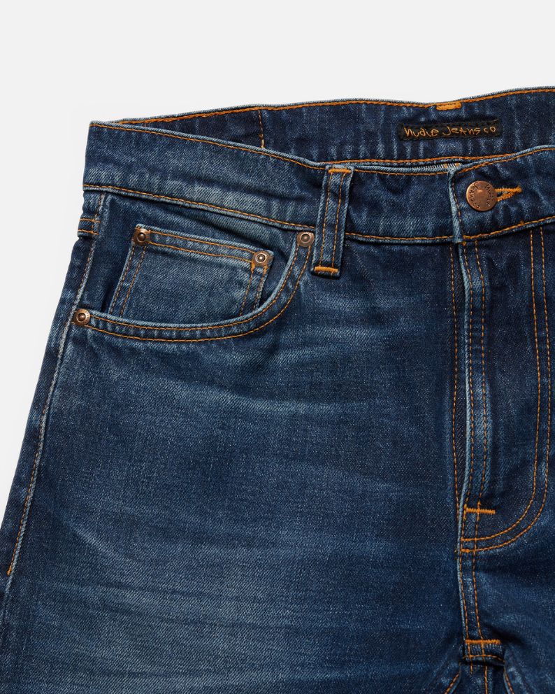 Nudie Jeans Lean Dean Troubled Sea Slim Tapered Organic - Blue Denim