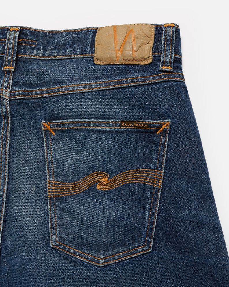Nudie Jeans Lean Dean Troubled Sea Slim Tapered Organic - Blue Denim