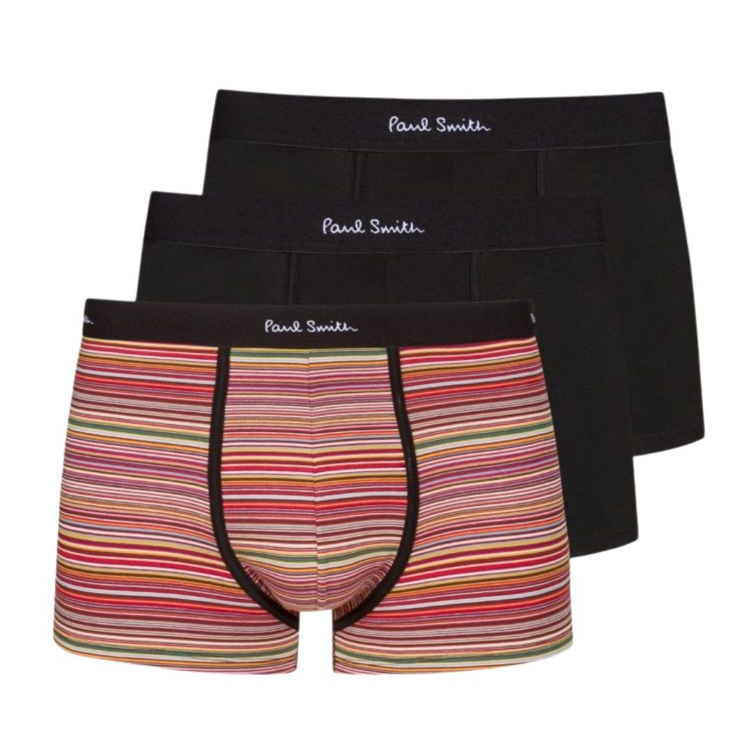 Paul Smith 3 Pack Mixed Stripe Boxer Briefs - Black Multi