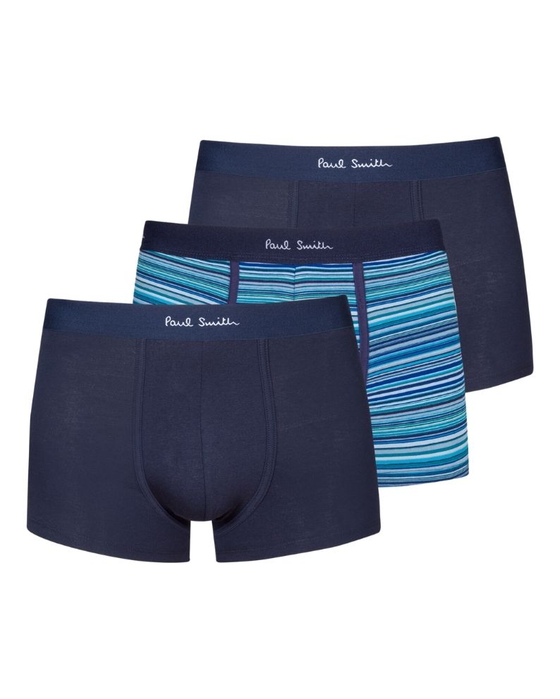 Paul Smith Men's 3 Pack Trunk Signature Mix - Navy/Blue