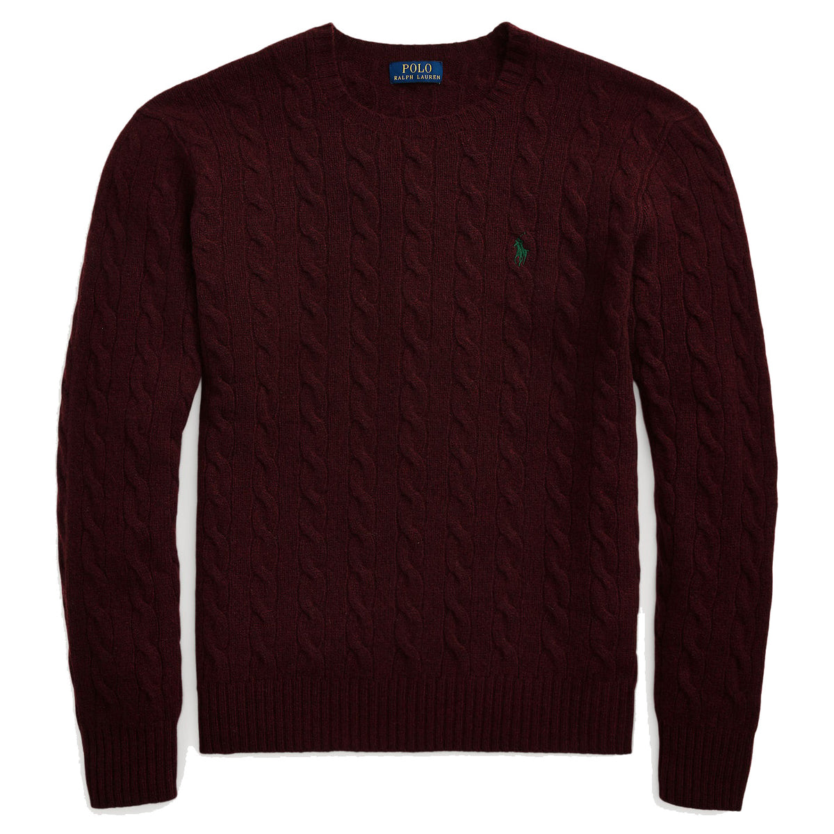 Polo Ralph Lauren Cable-Knit Wool-Cashmere Sweater - Wine