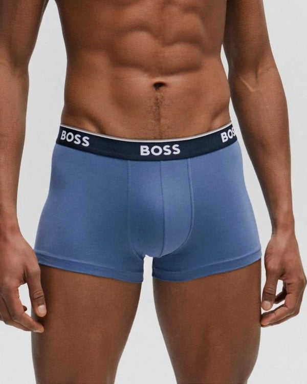 Boss Logo Waistband Stretch Cotton Trunks 3 Pack - Multi