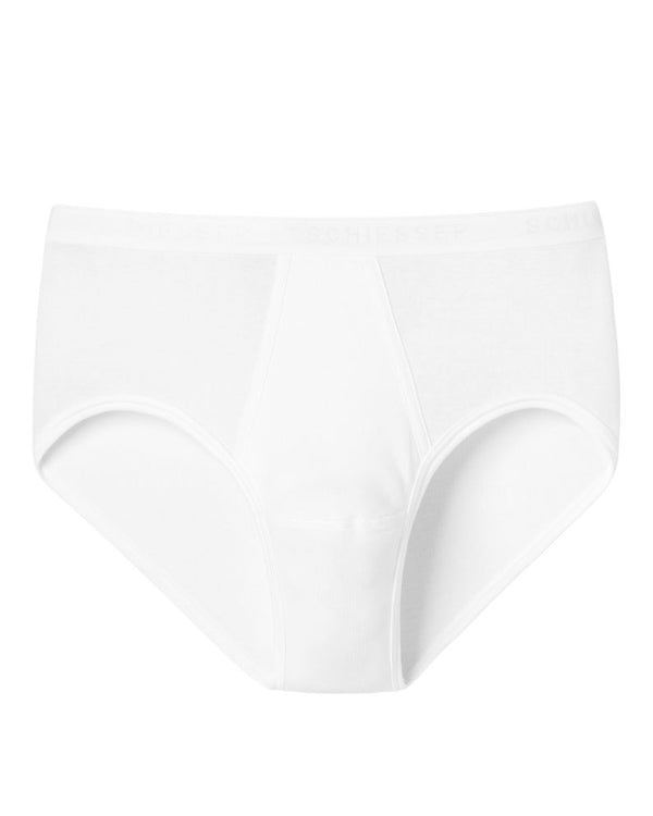 Schiesser Sport briefs with fly, fine rib - Original Classics - White