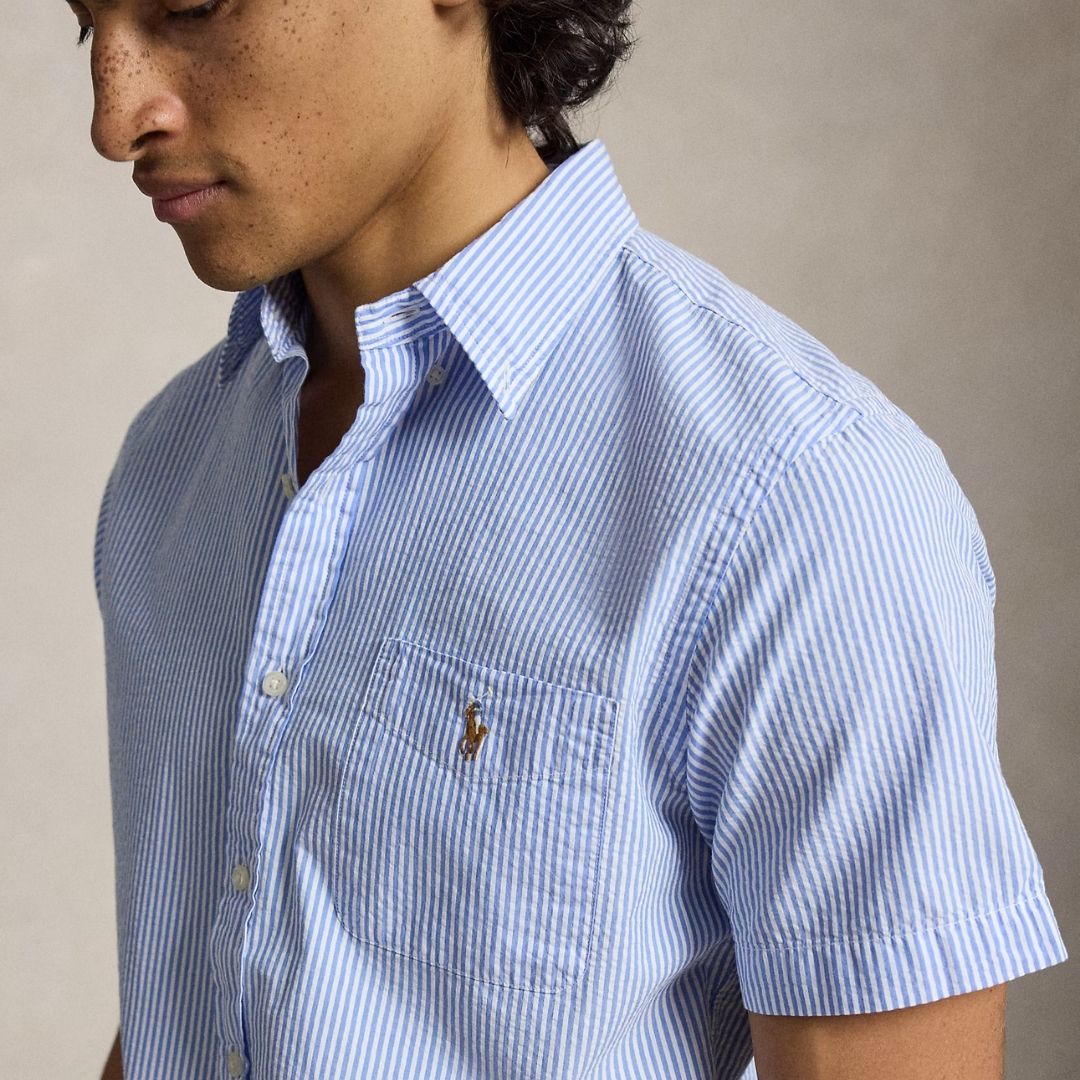 Polo Ralph Lauren Prepster Custom Fit Seersucker Shirt - Blue