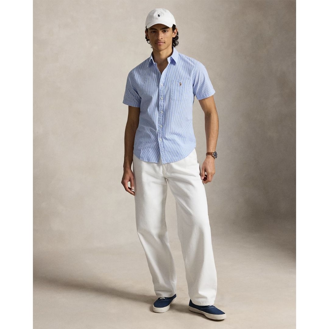 Polo Ralph Lauren Prepster Custom Fit Seersucker Shirt - Blue