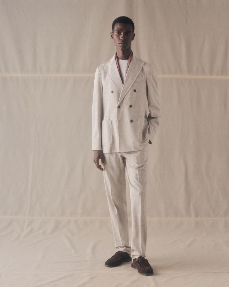 Circolo 1901 Herringbone Double Breasted Blazer - Naturale Beige