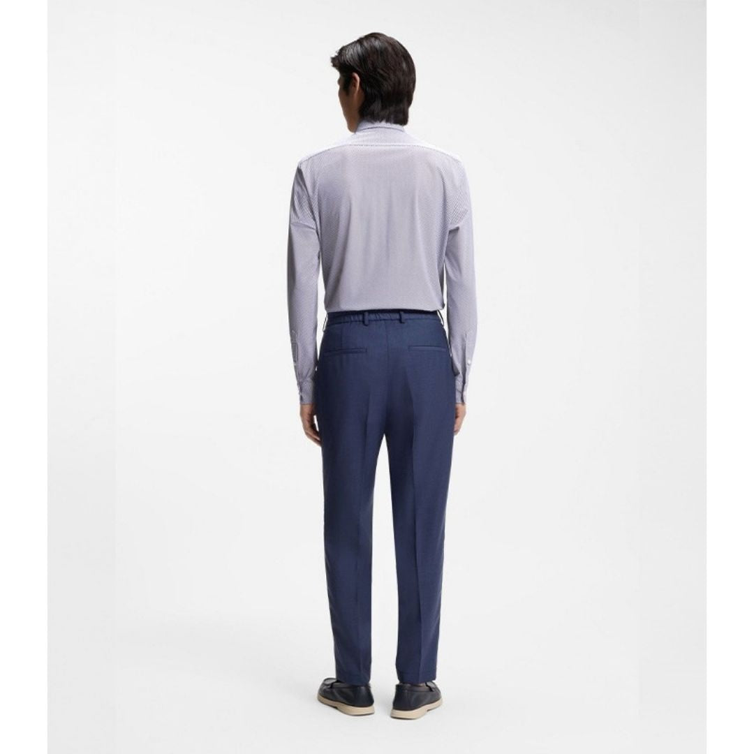 Boss Black BOSS Liam Regular Fit Stretch Shirt Blue/White