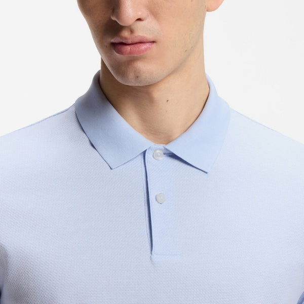 Boss Black H-Parlay Cotton Polo Bubble Structure - Blue