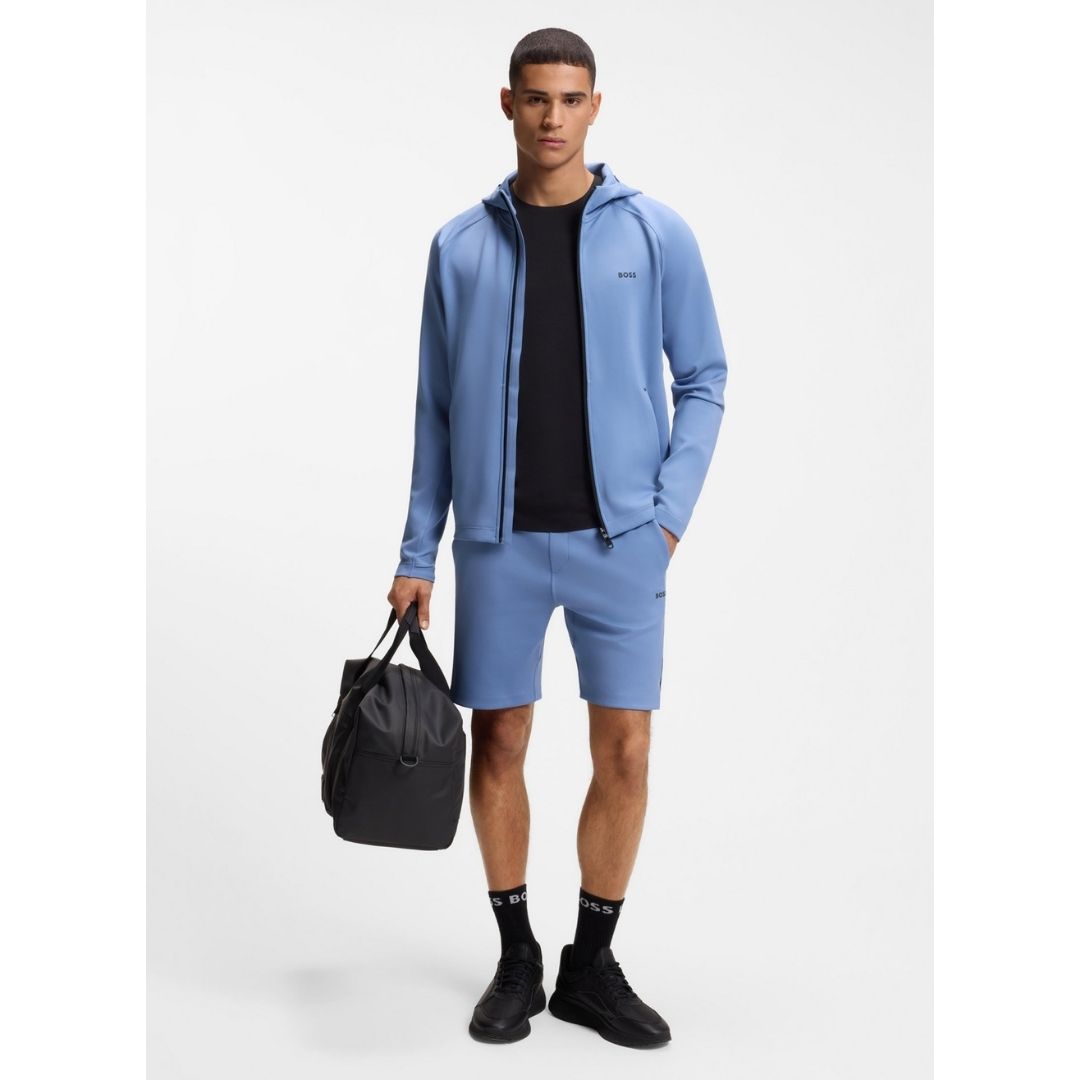 Boss Green Sicon Active Hooded Zip Thru Sweat - Blue
