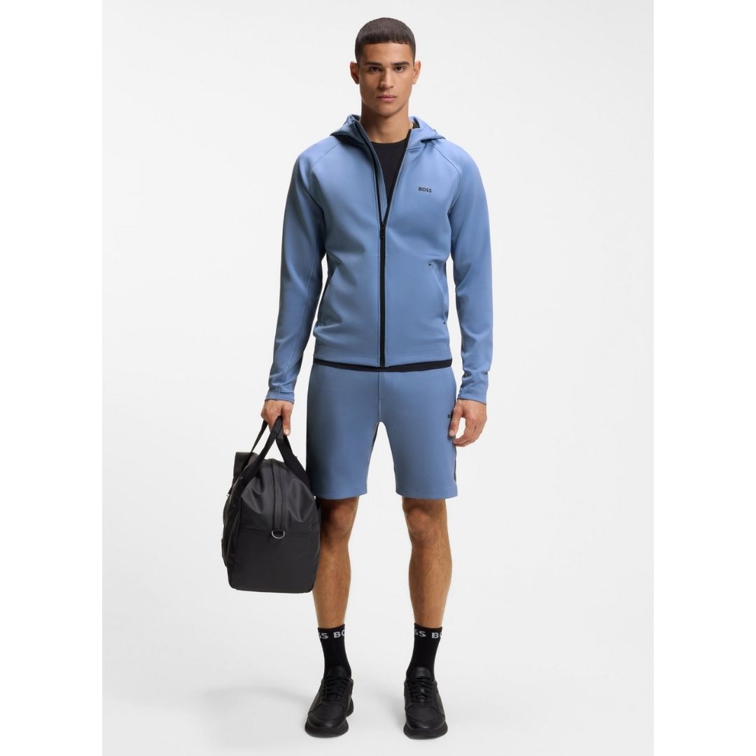 Boss Green Sicon Active Hooded Zip Thru Sweat - Blue
