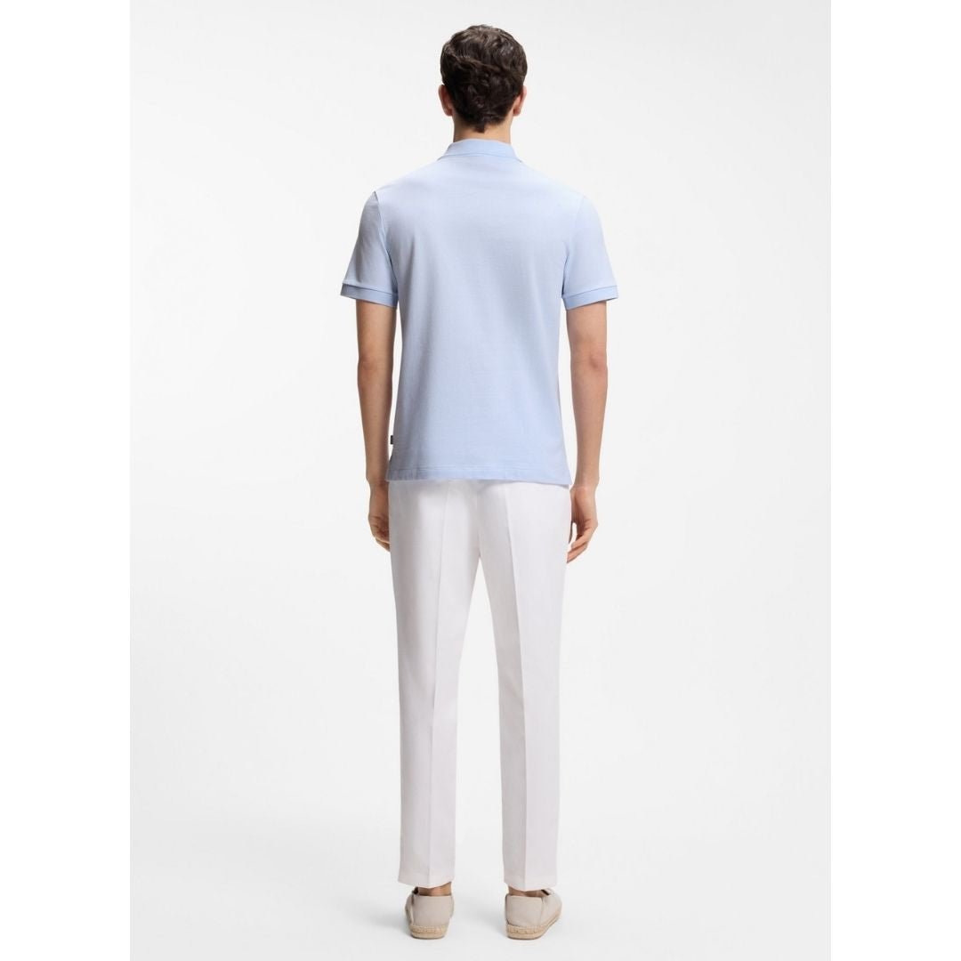 Boss Black H-Parlay Cotton Polo Bubble Structure - Blue