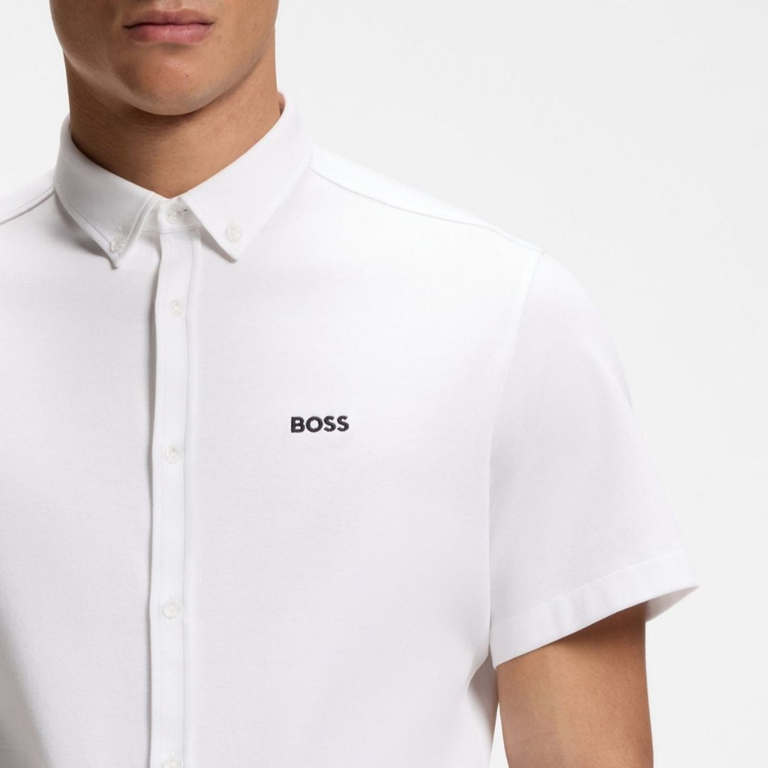 Boss Green ST Motion Regular Fit Shirt Wrinkle Resistant - White