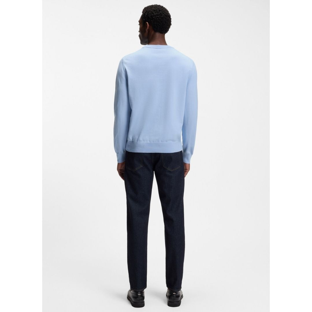 Boss Upacas Sweater with Embroidered Logo - Blue