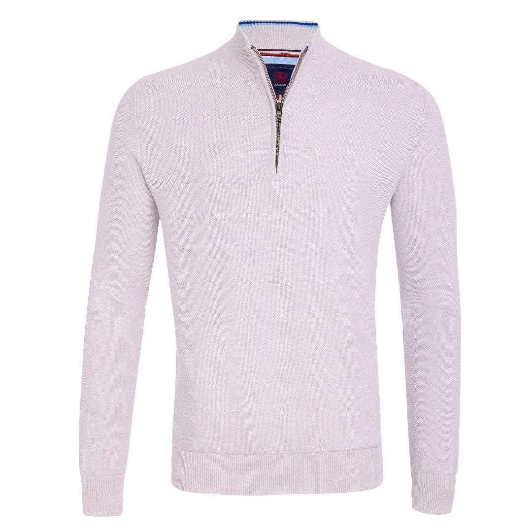 Andre Venice Zip Neck Knit - Silver