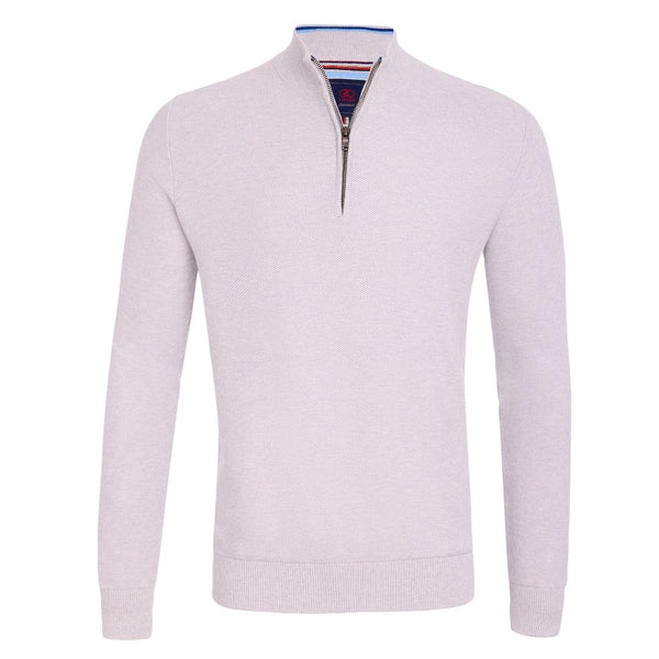 Andre Venice Zip Neck Knit - Silver