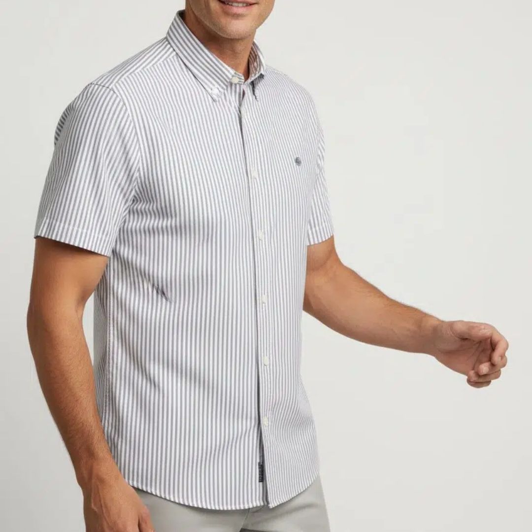 Boss Black Liam Short Sleeve Oxford Shirt - Blue
