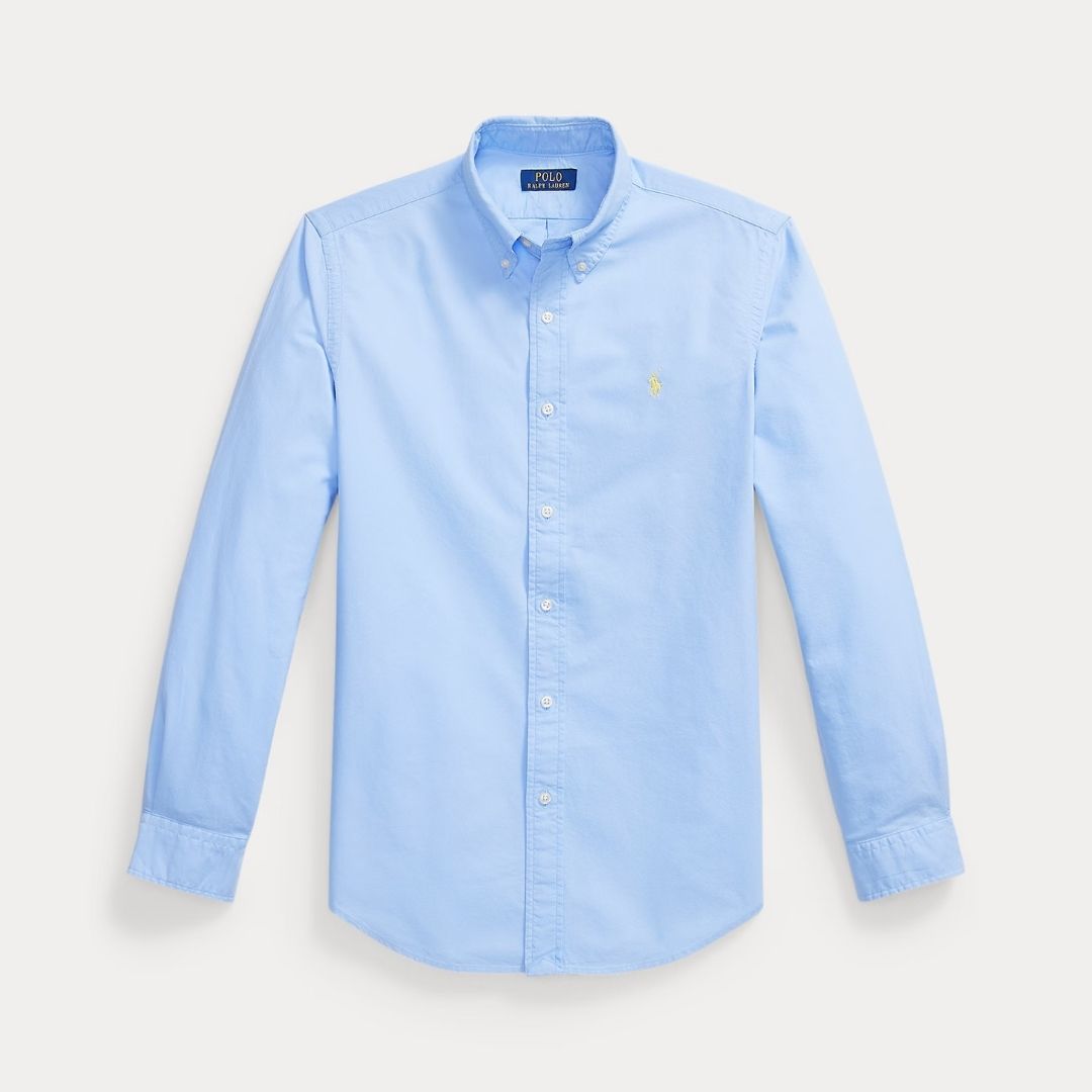 Polo Ralph Lauren Custom Fit Garment-Dyed Oxford Shirt - Austin Blue