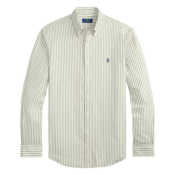 Polo Ralph Lauren Custom Fit Striped Broadcloth Shirt - White Garden Trail