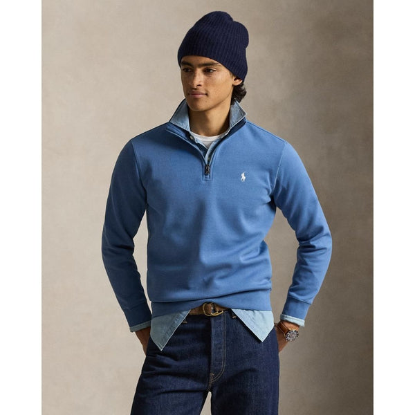 Polo Ralph Lauren Double-Knit Quarter-Zip Pullover - Delta Blue