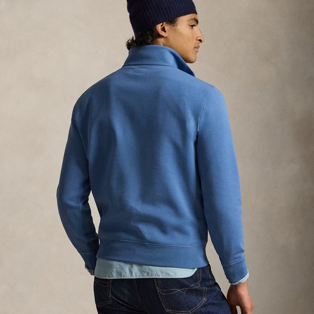 Polo Ralph Lauren Double-Knit Quarter-Zip Pullover - Delta Blue