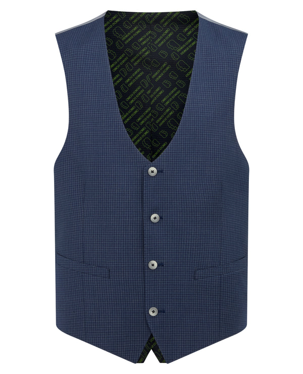 Remus Uomo Stone Massa Waistcoat - Blue