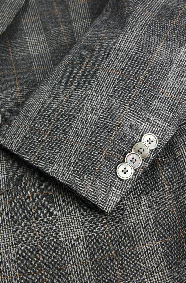 Hugo Boss 100% Virgin Wool Check Suit - Grey