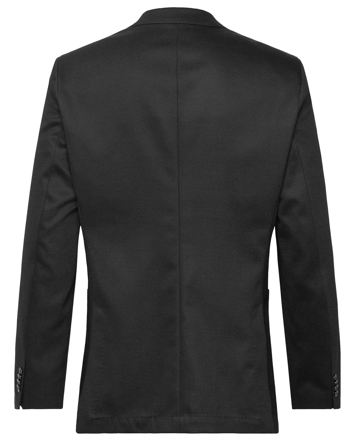 Boss 'H-Janson' Single Breasted Jacket in Micro Patterned Fabric - Black