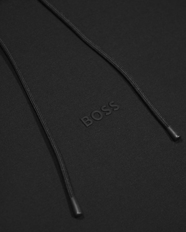 Boss Regular-Fit Hoodie with Logo Detail - Black