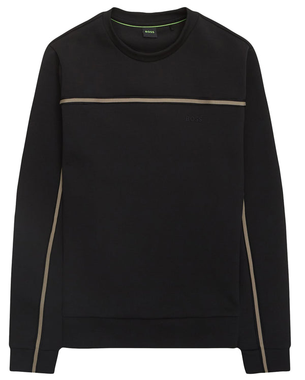 Boss Regular-Fit Sweatshirt with Tape Inserts - Black