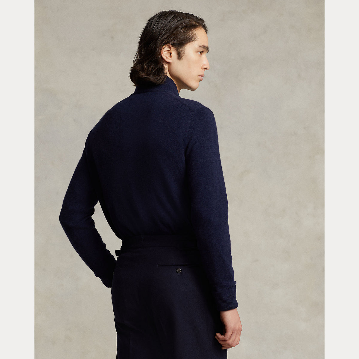 Polo Ralph Lauren Wool Quarter-Zip Sweater - Navy