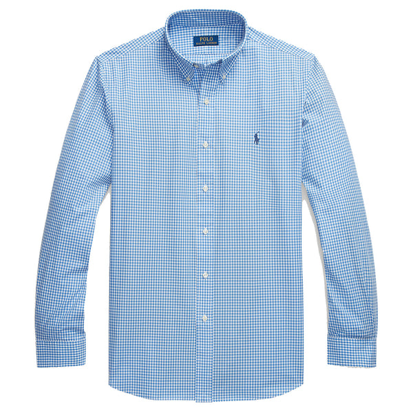 Polo Ralph Lauren Custom Fit Stretch Poplin Shirt - Striped Blue