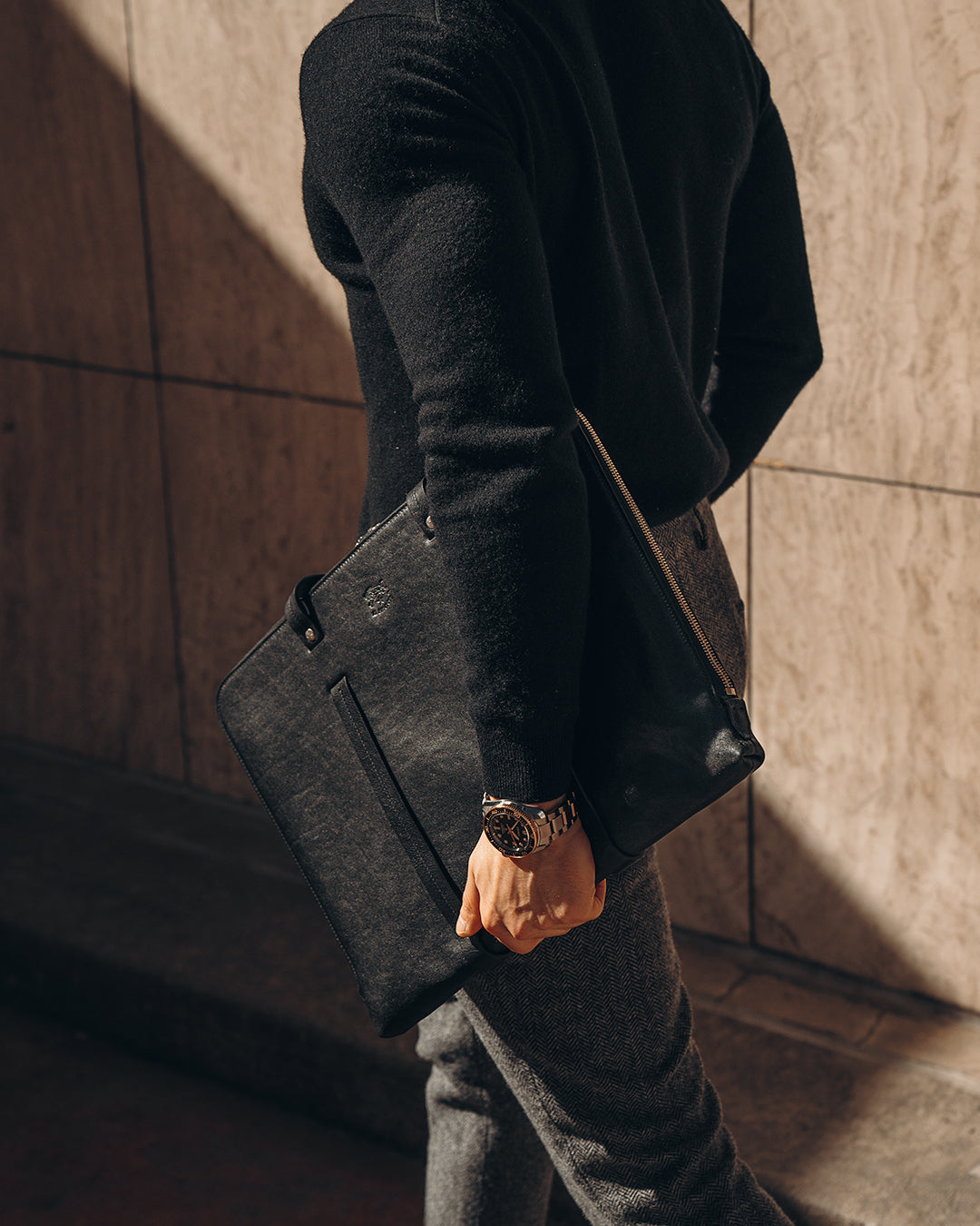 Il Bisonte 'Trebbio' Briefcase - Black
