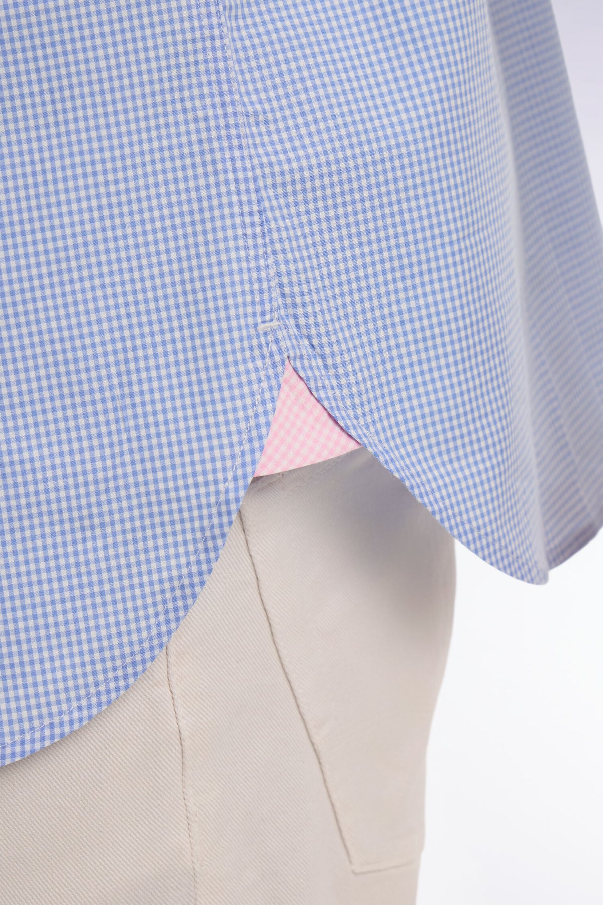 Eden Park Micro Check Short Sleeve Shirt - Blue