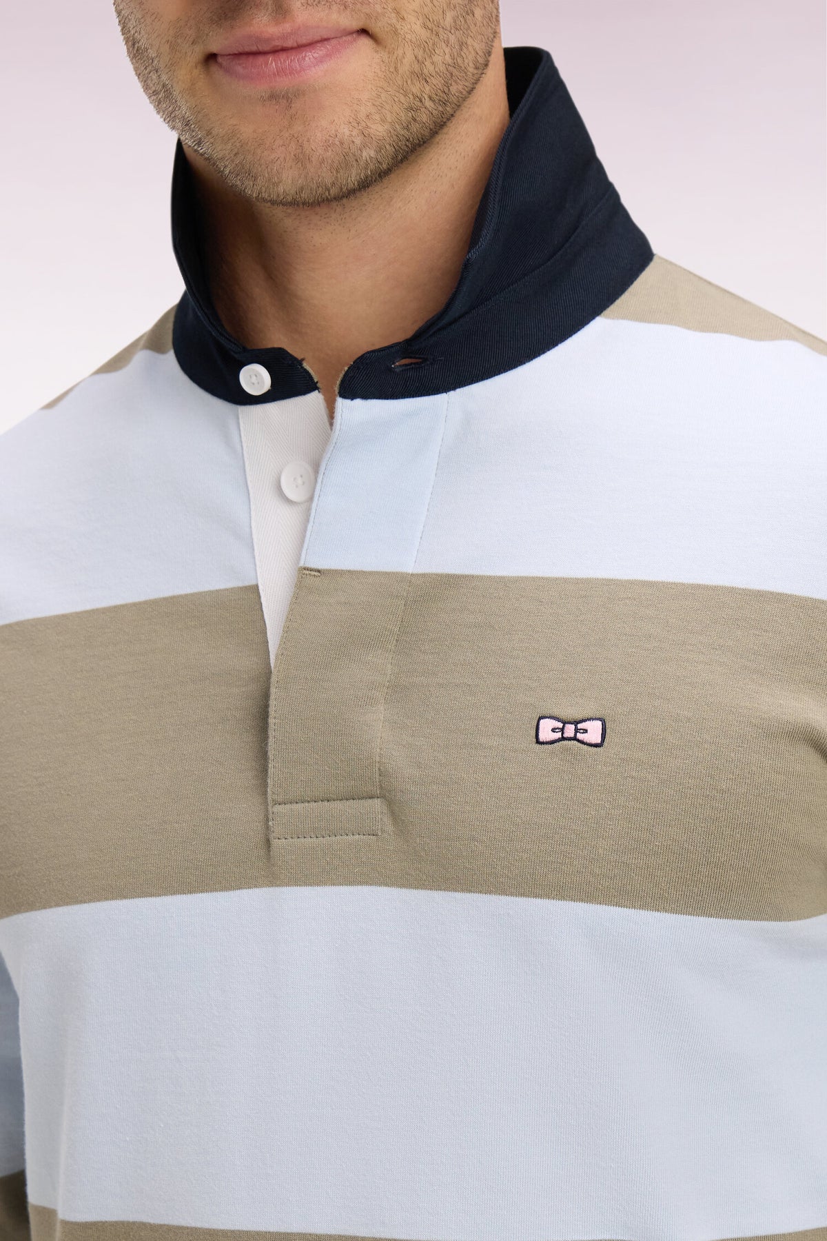 Eden Park Stripe Rugby Shirt - Green/Blue