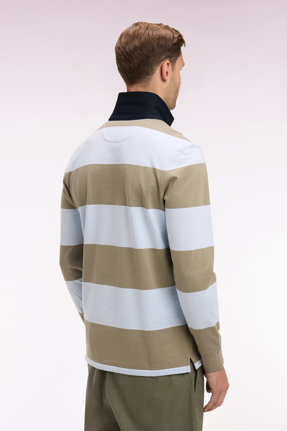 Eden Park Stripe Rugby Shirt - Green/Blue