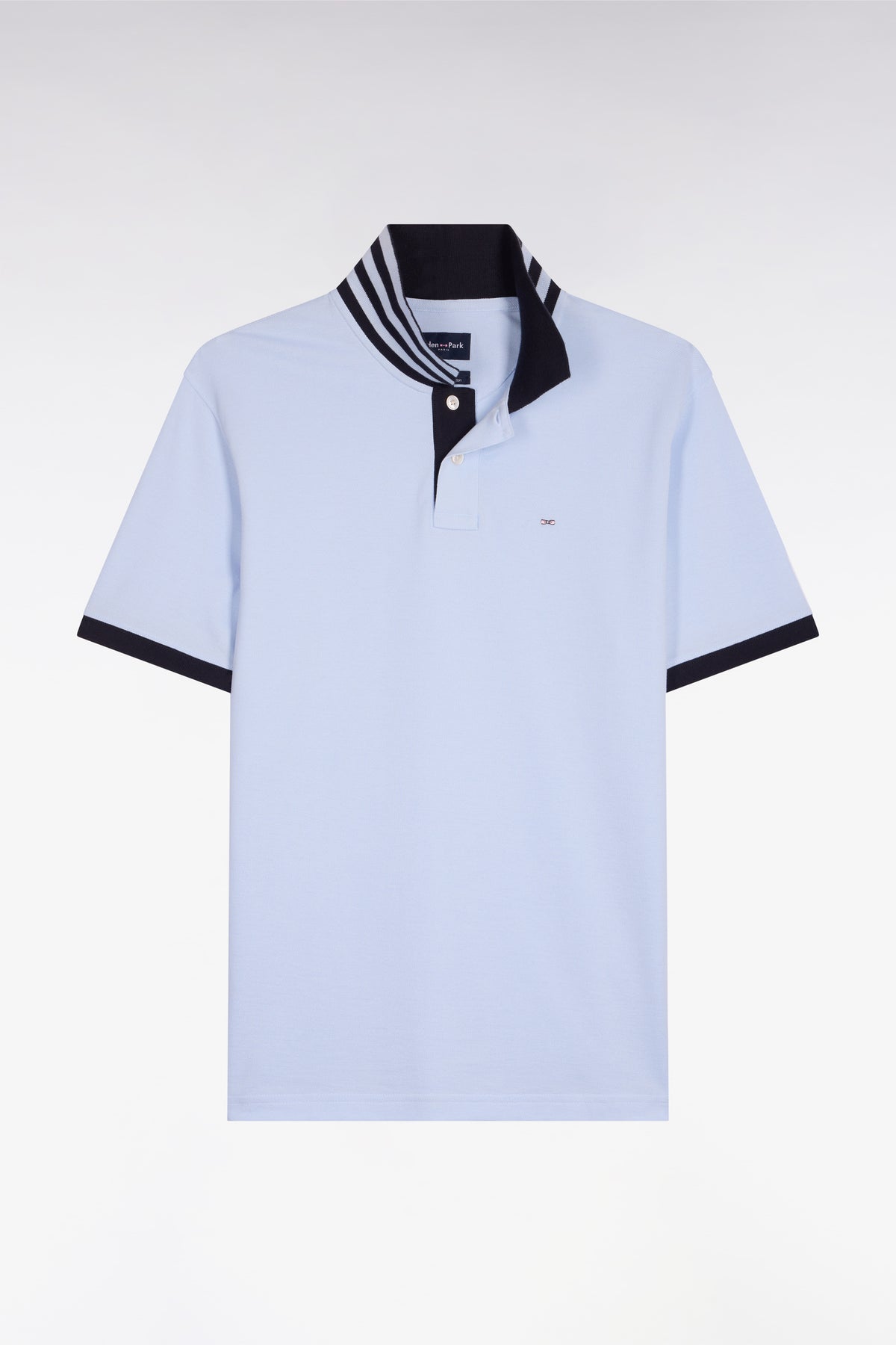 Eden Park Polo Shirt with Contrast Collar - Blue