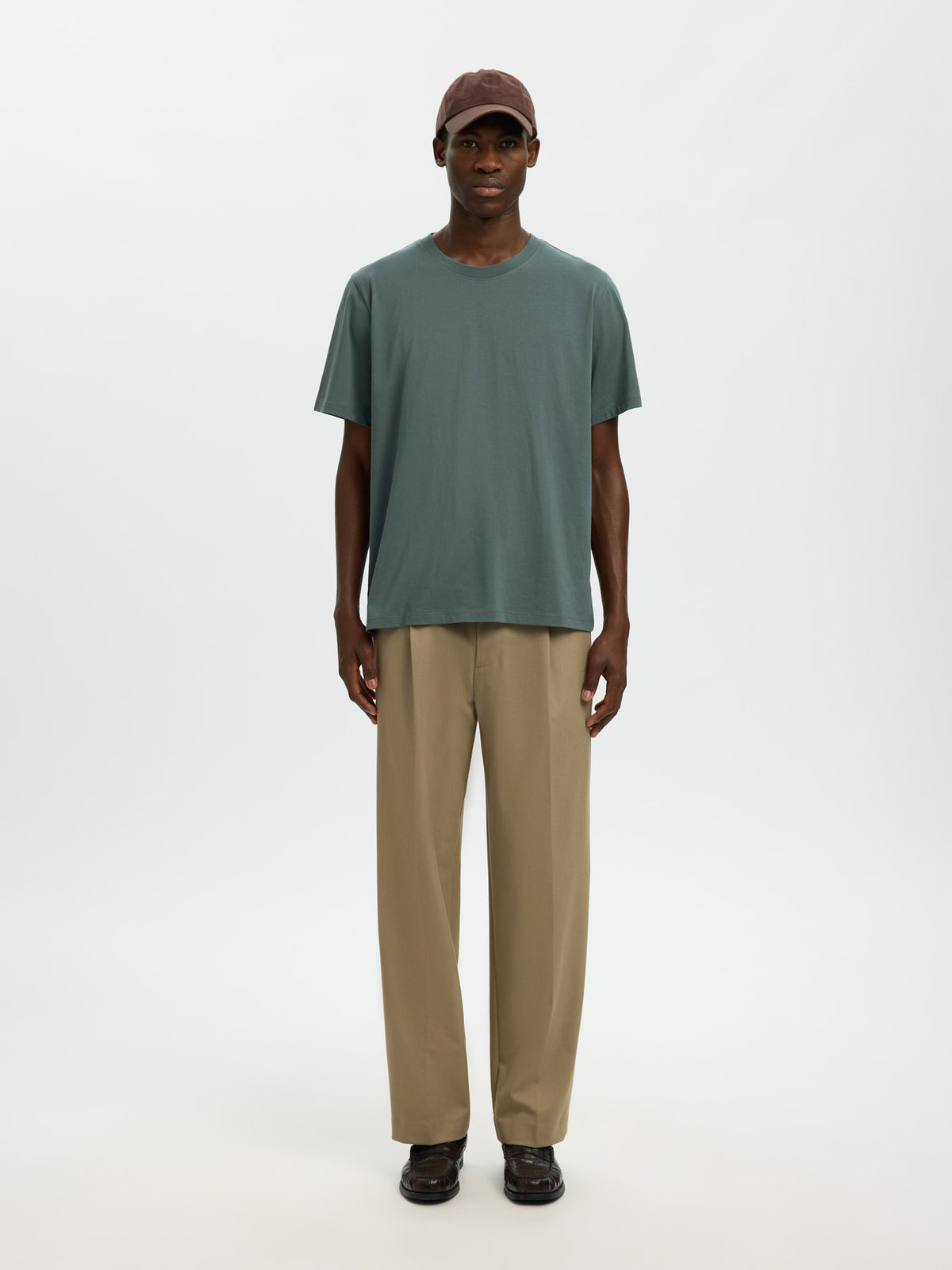 Selected Homme Aspen Crew Neck T-Shirt - Balsam Green