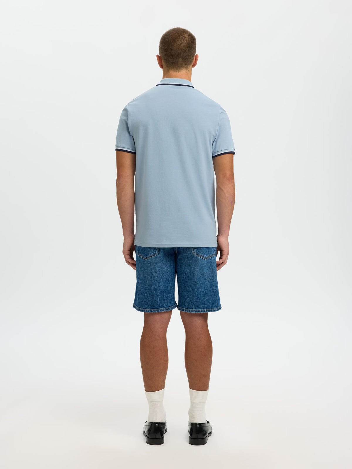Selected Homme Atlas Sport SS Polo - Dusty Blue