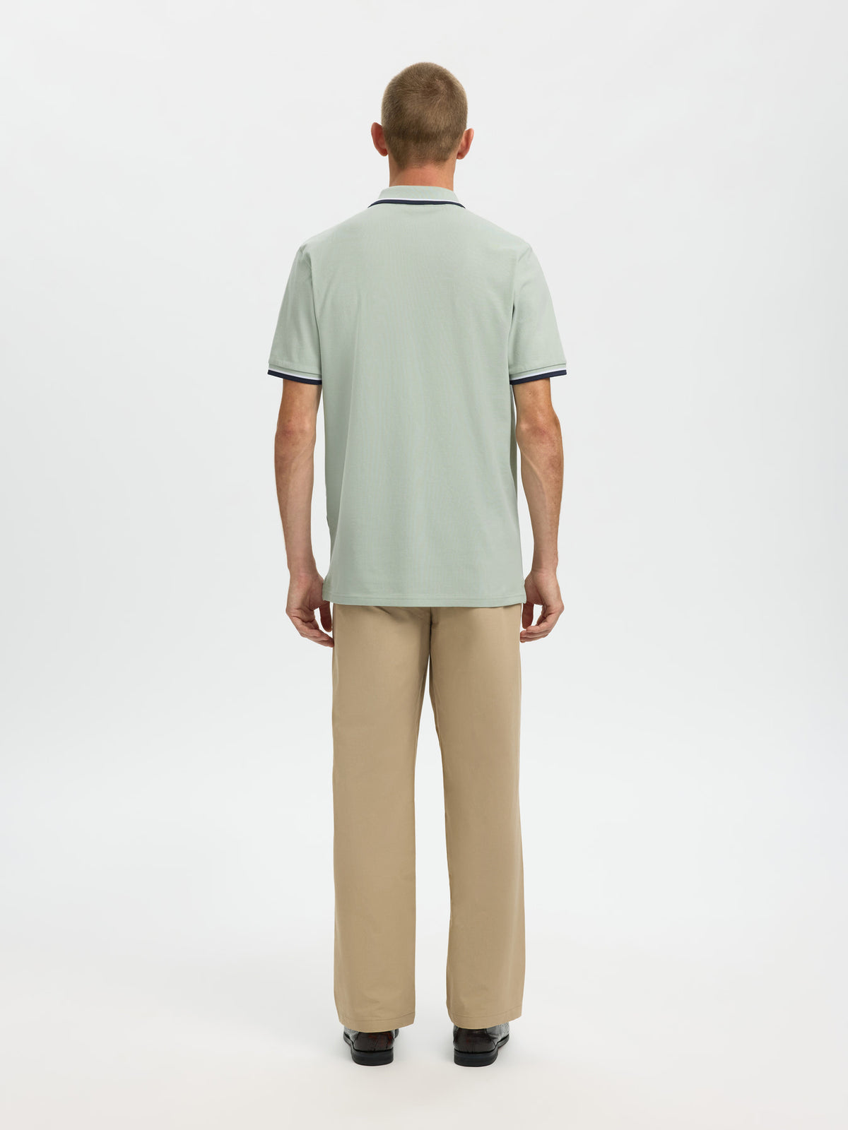 Selected Homme Atlas Sport SS Polo - Aqua Grey