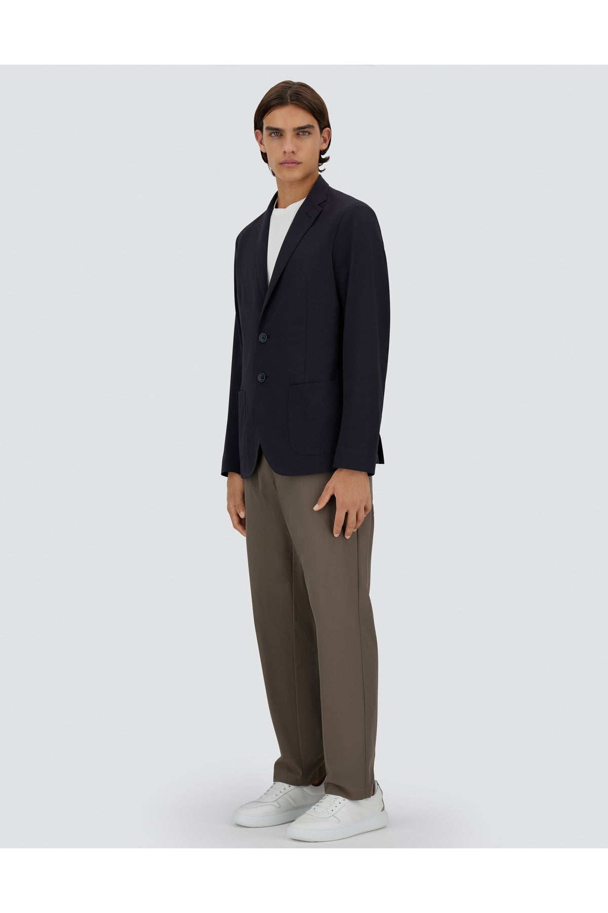 Herno Seersucker Blazer - Navy